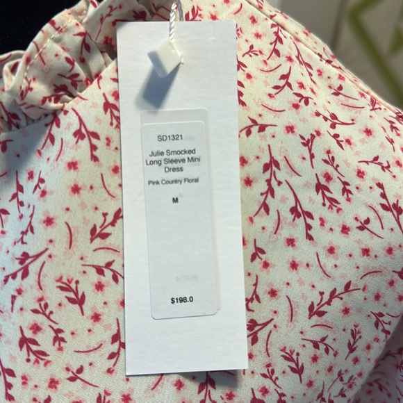 SENLIS Julie Smocked Long Sleeve Mini Dress Pink Country Floral size medium - Picture 10 of 13